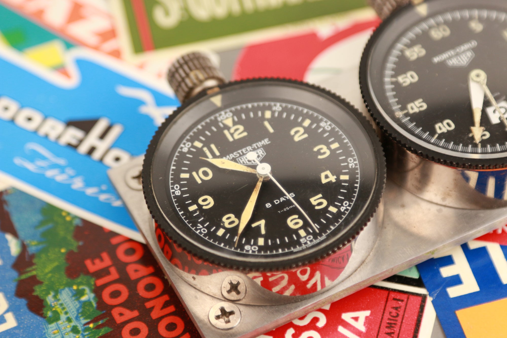 Vintage Heuer 3 Group Rally Master Timer