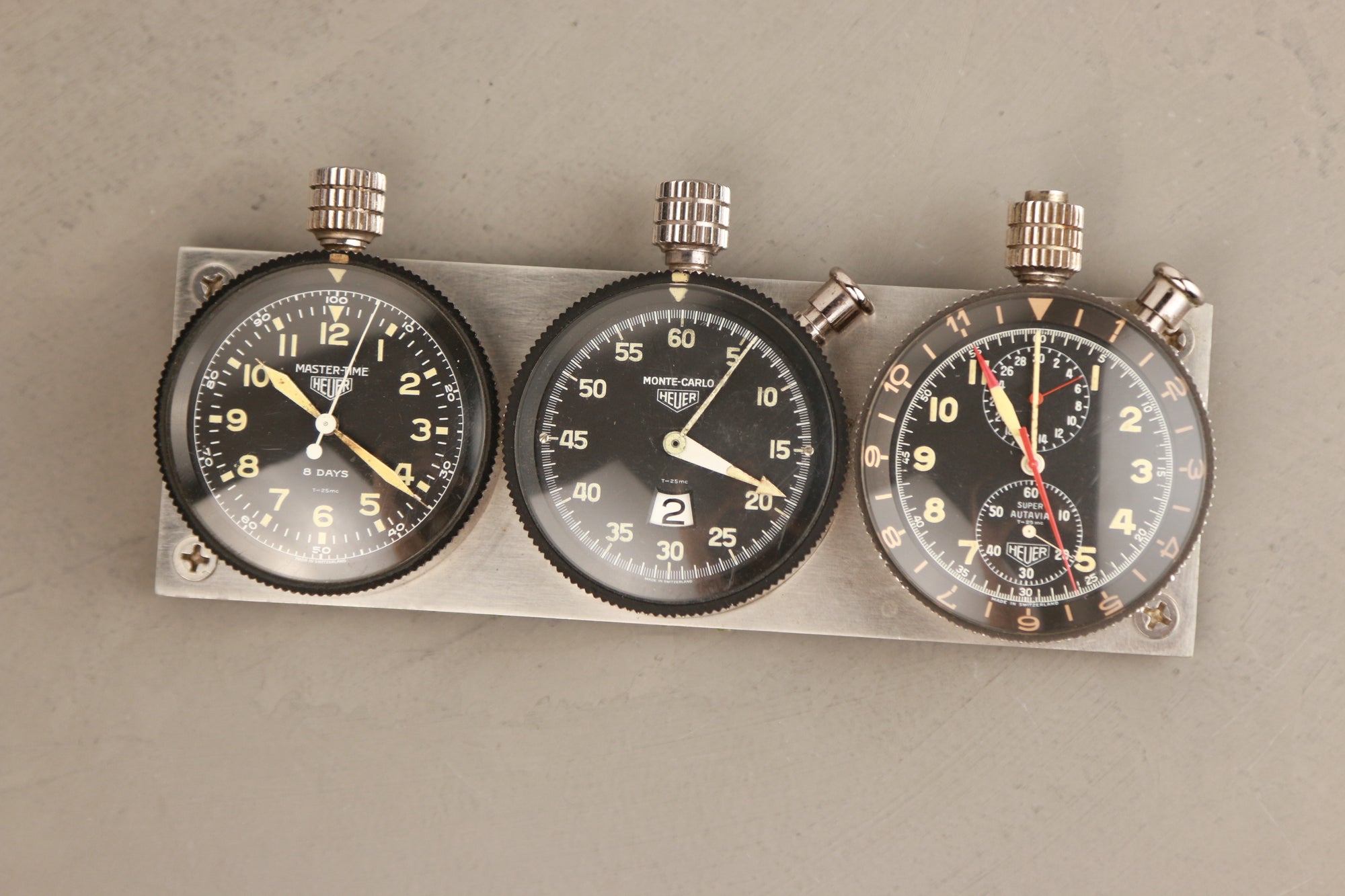 Vintage Heuer 3 Group Rally Master Timer