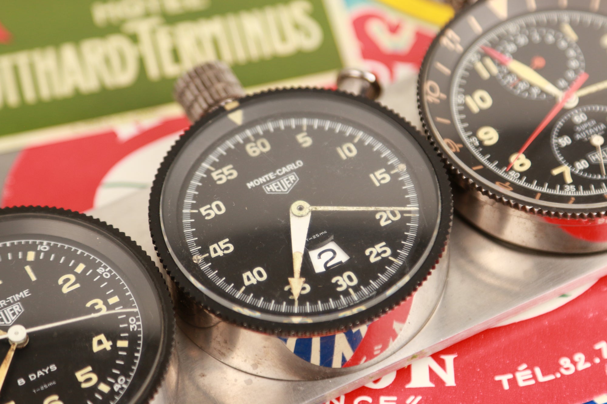 Vintage Heuer 3 Group Rally Master Timer