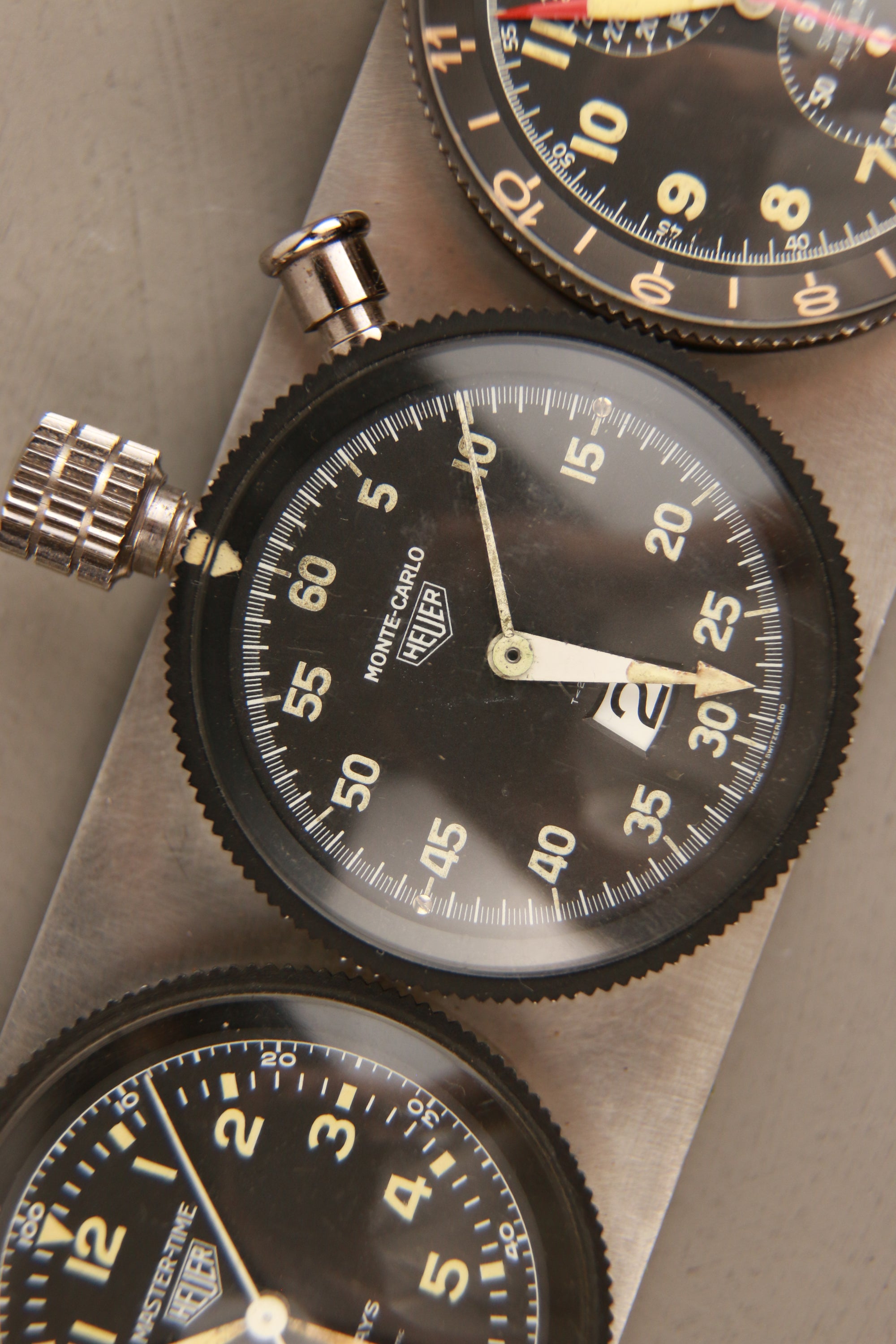 Vintage Heuer 3 Group Rally Master Timer
