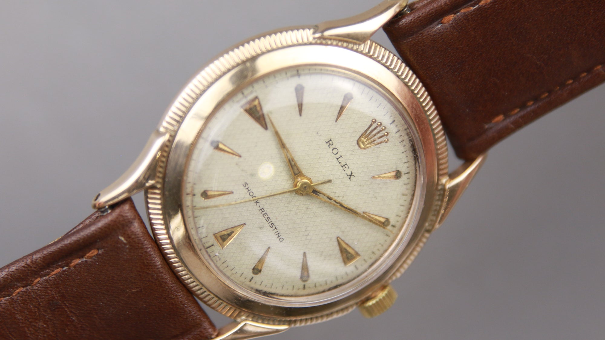 Rolex Honeycomb Dial 10ct Gold