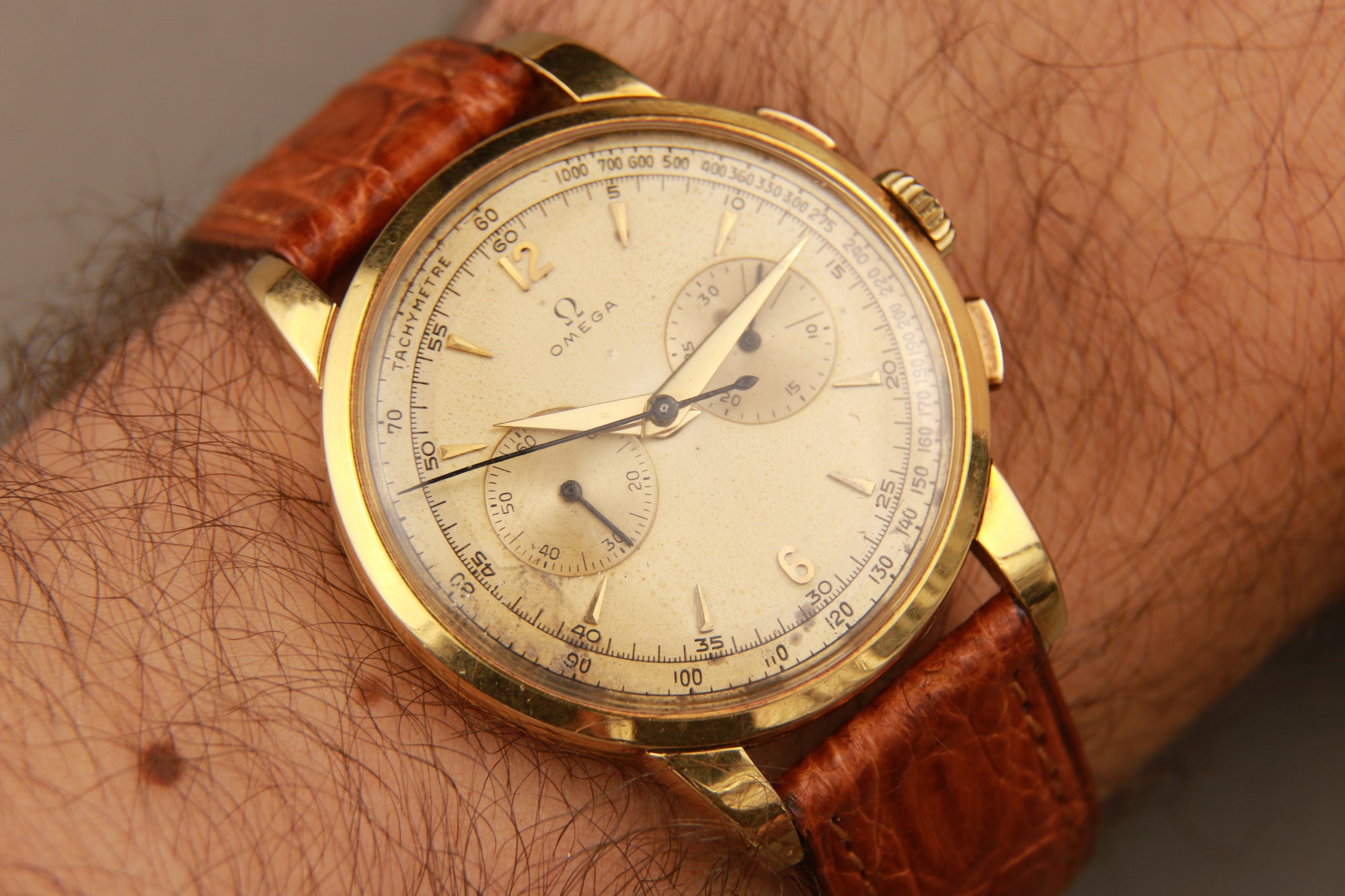 Omega 18k Gold Chronograph - cal 320