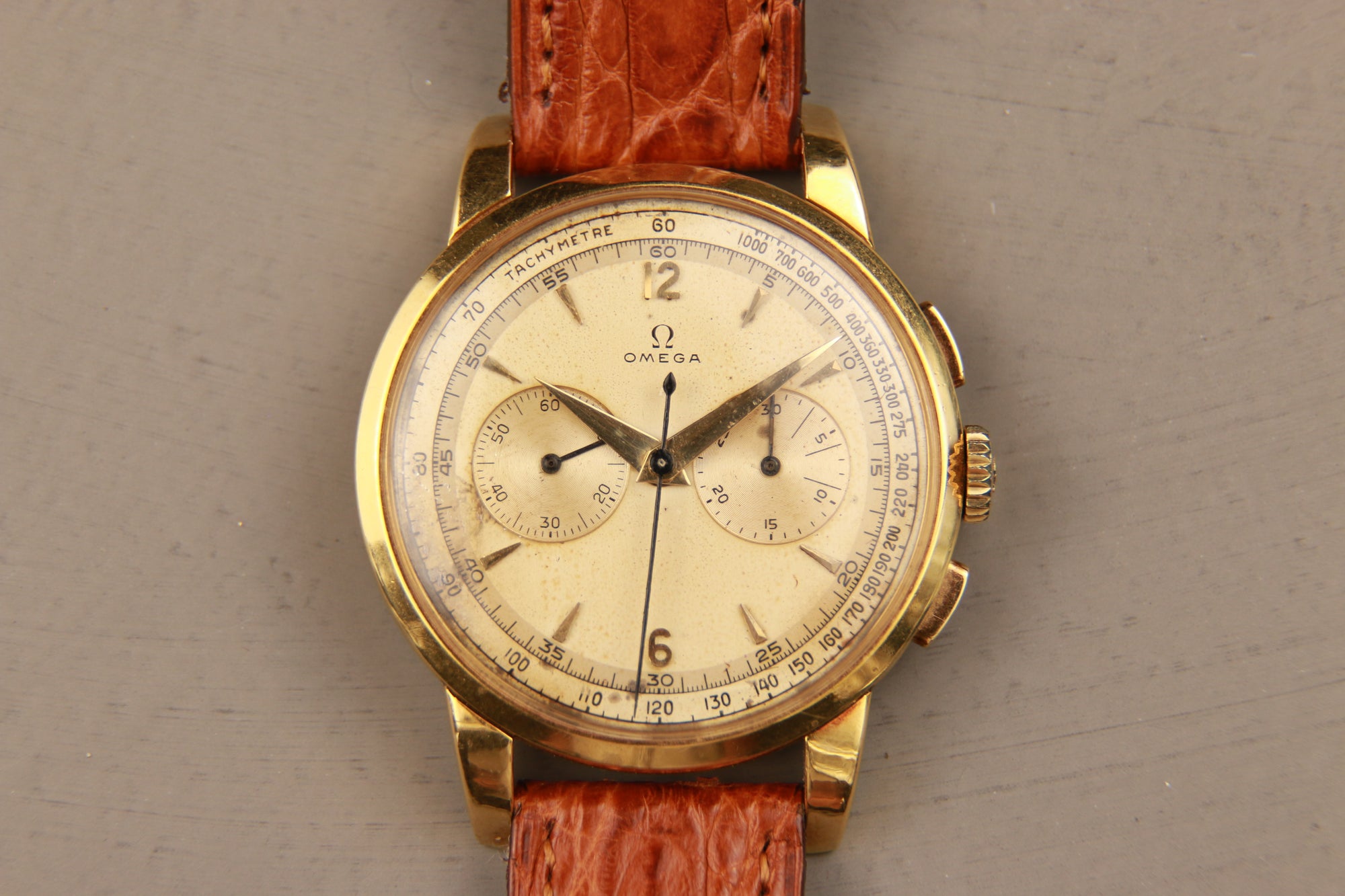 Omega 18k Gold Chronograph - cal 320