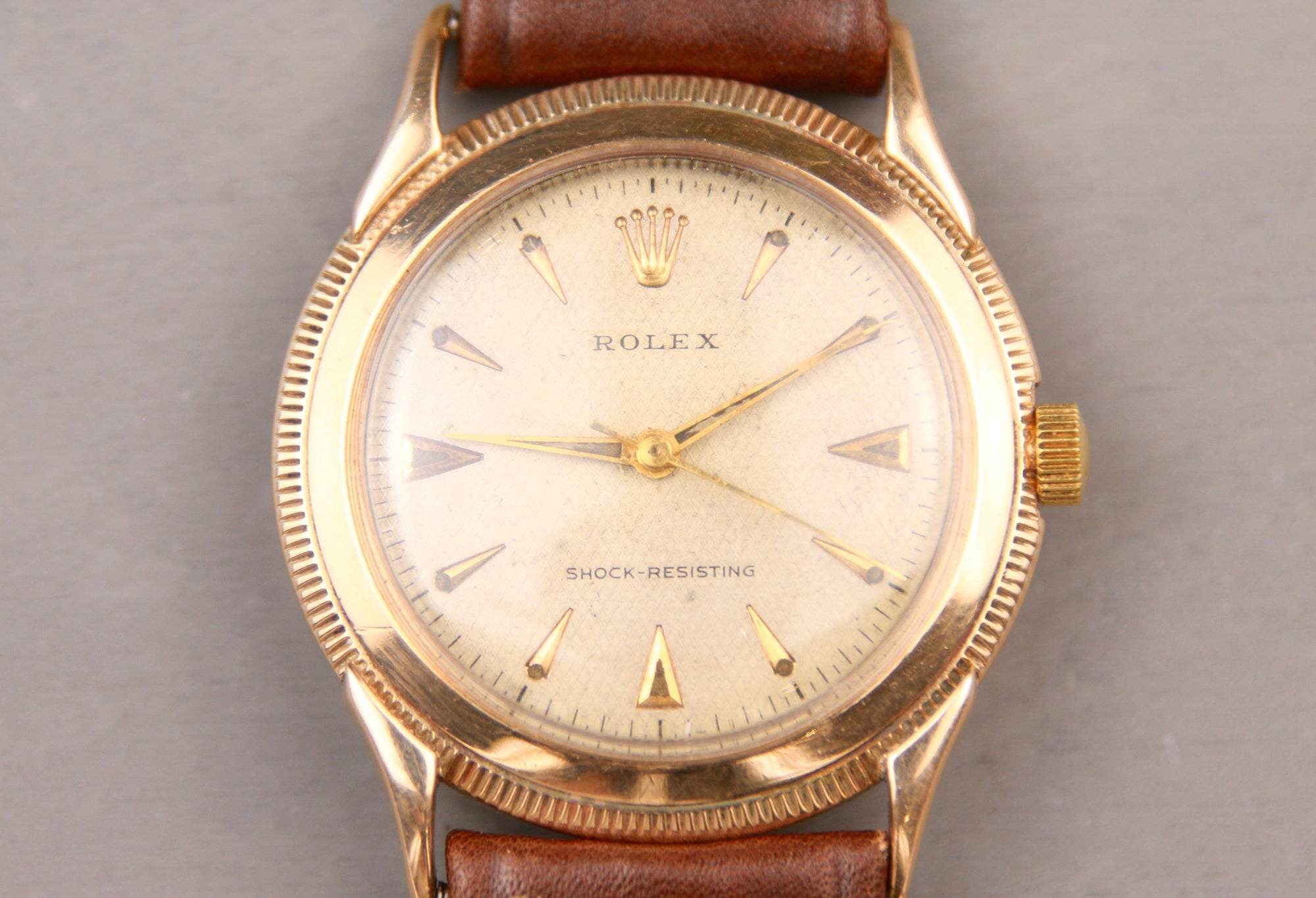 Rolex Honeycomb Dial 10ct Gold