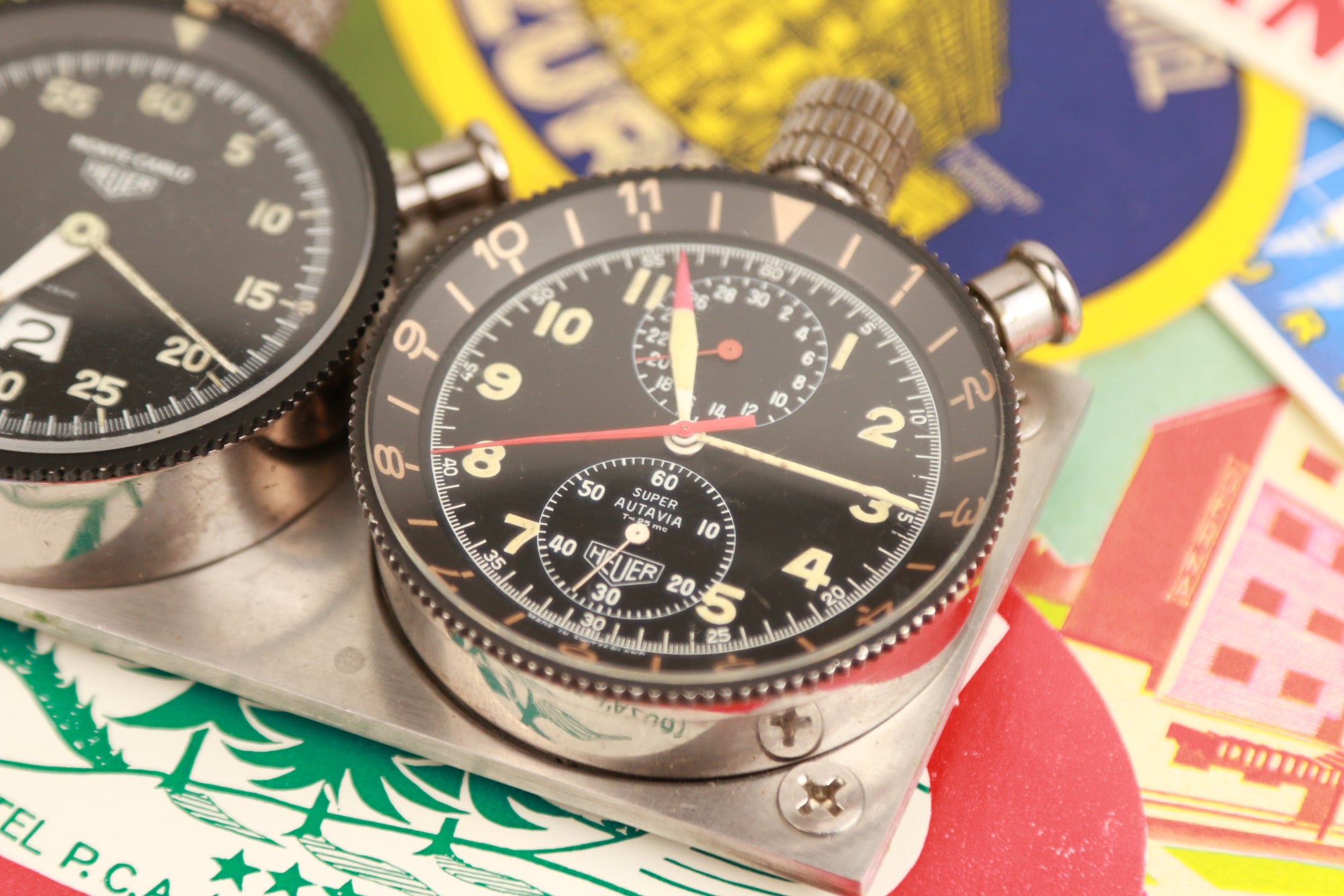 Vintage Heuer 3 Group Rally Master Timer