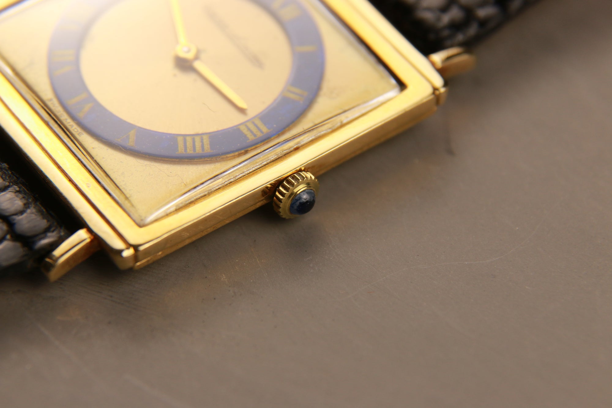 Jaeger Le Coultre 18k Gold Tank- Lapis Dial